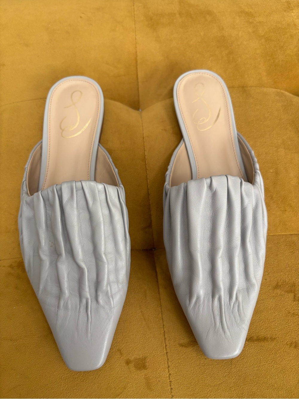 Sam Edelman Women’s Light Gray Slip-On Pointed Mules